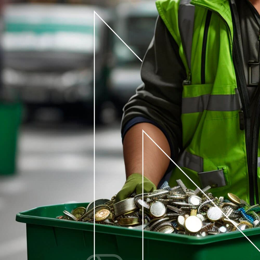 Reciclador base con metales reciclados