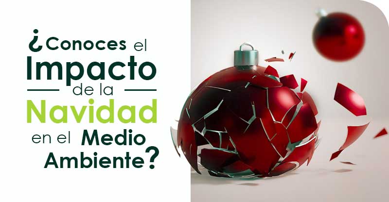 imagen con mensaje del impacto que tiene la navidad, bola de árbol de navidad quebrándose en el suelo