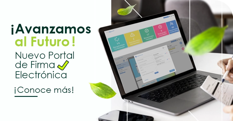 imagen con una persona realizando una firma electrónica dentro de nuestro portal Norte Verde